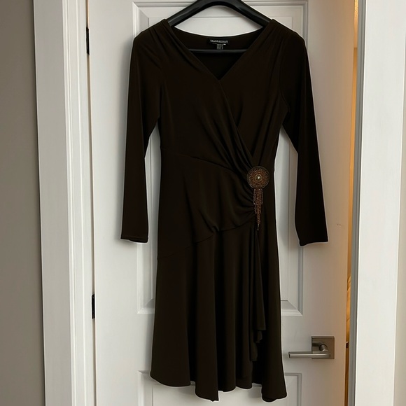 Dark Brown Jersey Dress - Picture 1 of 4